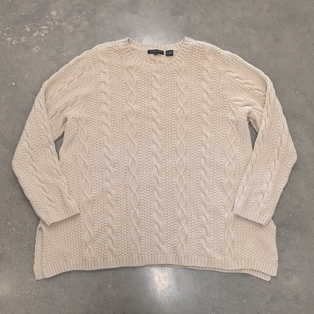 100% Cotton Cream Cable Knit Sweater